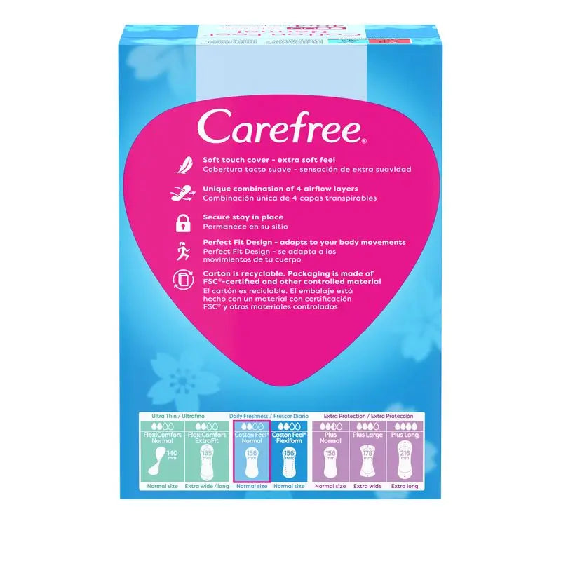 Carefree Protege Slip Cotton, Fragrance Free, 40 + 4 pcs.