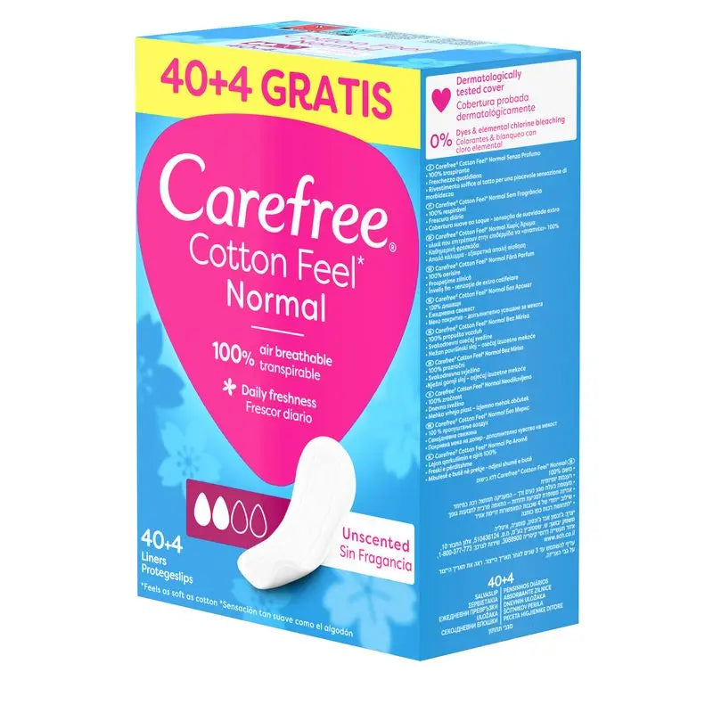 Carefree Protege Slip Cotton, Fragrance Free, 40 + 4 pcs.