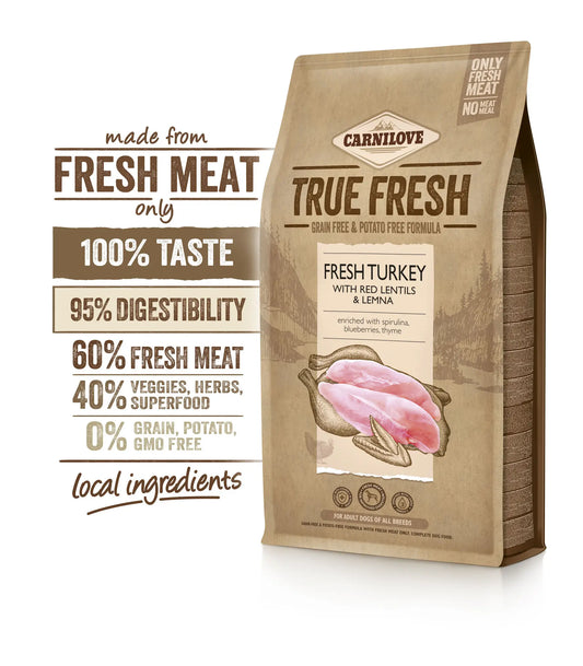 Carnilove Canine Adult True Fresh Turkey 4Kg, dog food for dogs