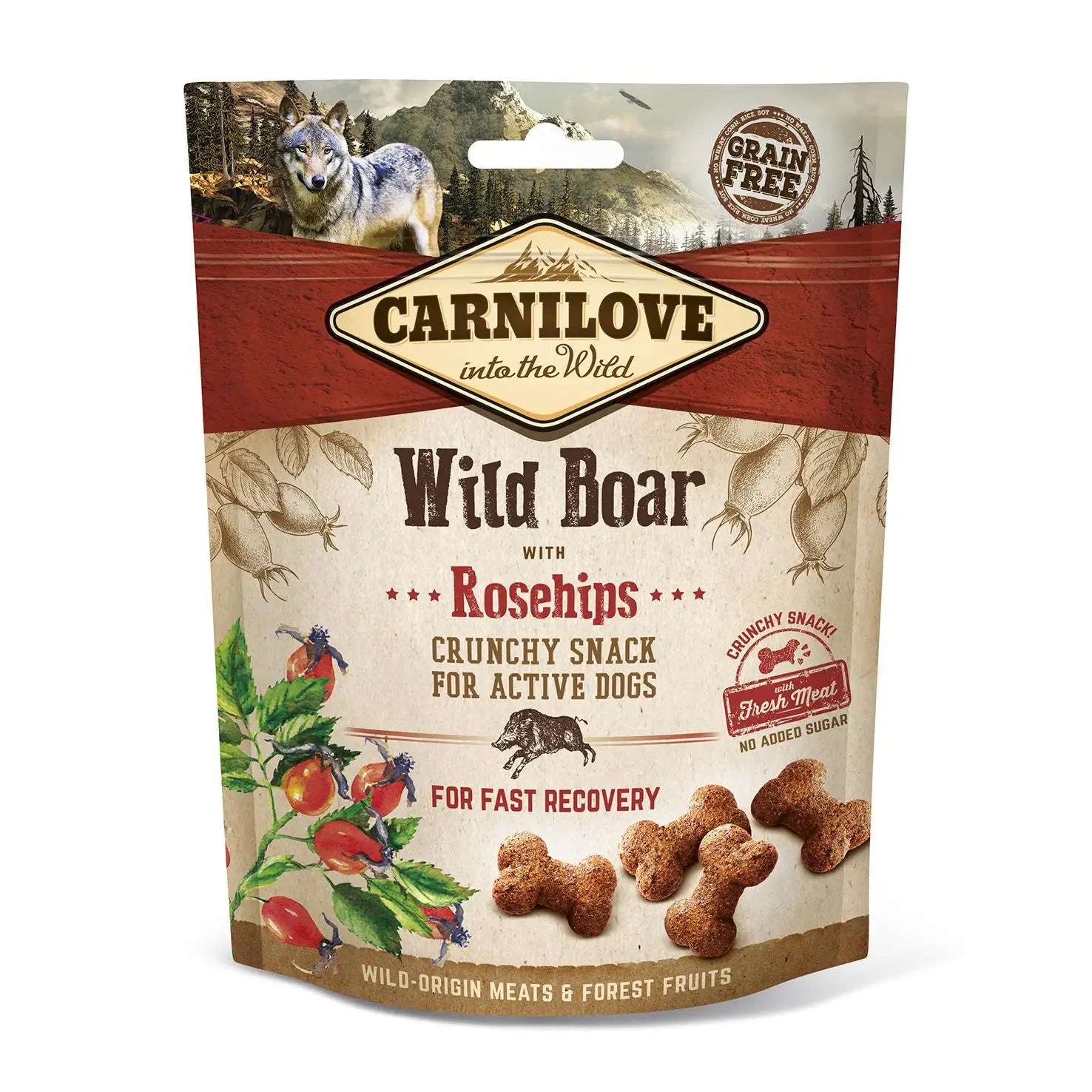 Carnilove Canine Crunchy Snack Jabali Rose Hip Snack 6X200Gr, dog snack