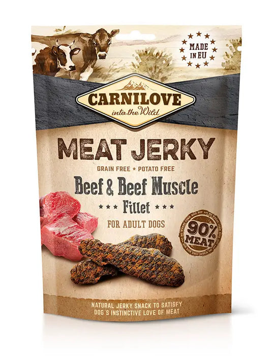 Carnilove Jerky Beef & Beef Fillets 12X100Gr dog snack