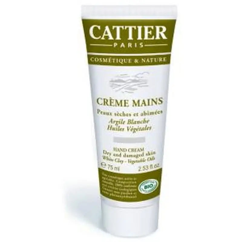 Cattier Hand Cream With White Clay 75Ml.