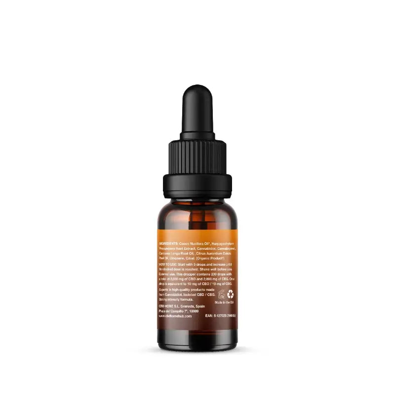 CBD HOME CBD Oil 20% + CBG 20% + Harpagophytum + Turmeric, 10 ml