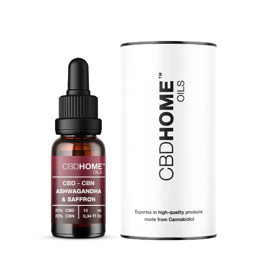 CBD HOME CBD Oil 20% + CBN 20% + Ashwagandha + Saffron, 10 ml