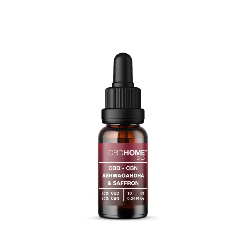 CBD HOME CBD Oil 20% + CBN 20% + Ashwagandha + Saffron, 10 ml