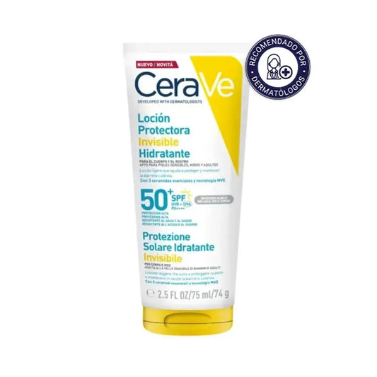 Cerave Invisible Protective Moisturising Lotion Spf 50+ With 3 Ceramides, 75 ml
