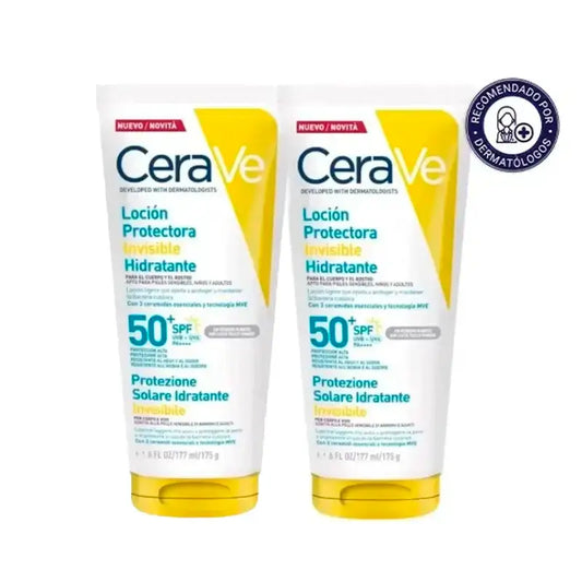 Cerave Invisible Protective Moisturising Lotion Spf 50+, Pack 2 x 177 ml