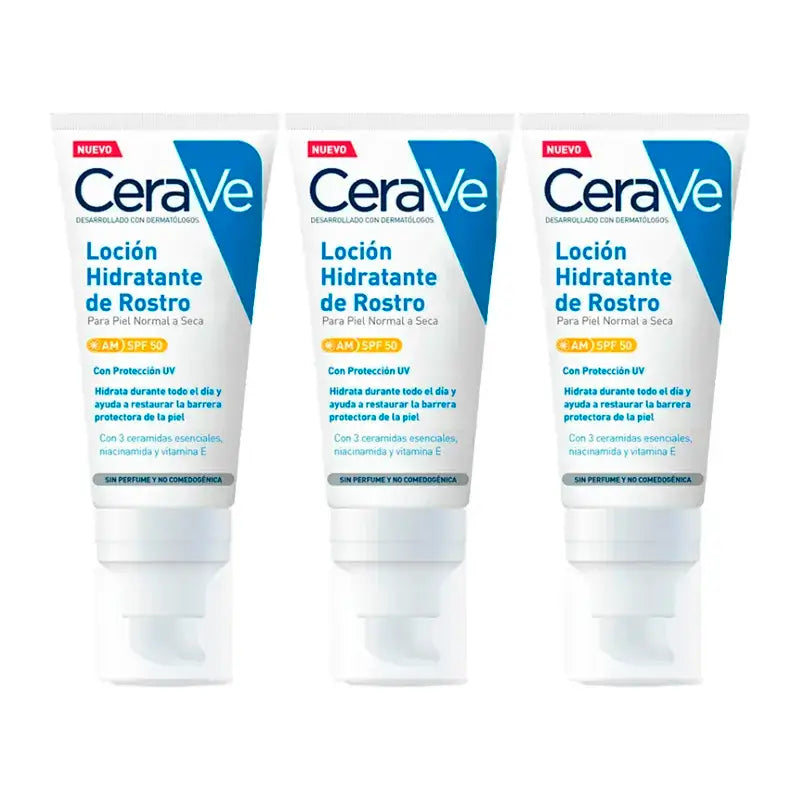 CeraVe Triplo Facial Moisturising Lotion Spf 50, 3X52 Ml