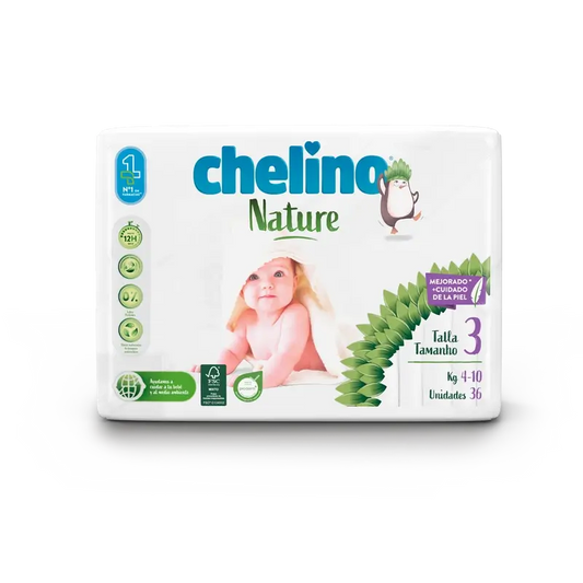 Chelino Nature Nappy Size 3 (4-10 Kg) , 36 units