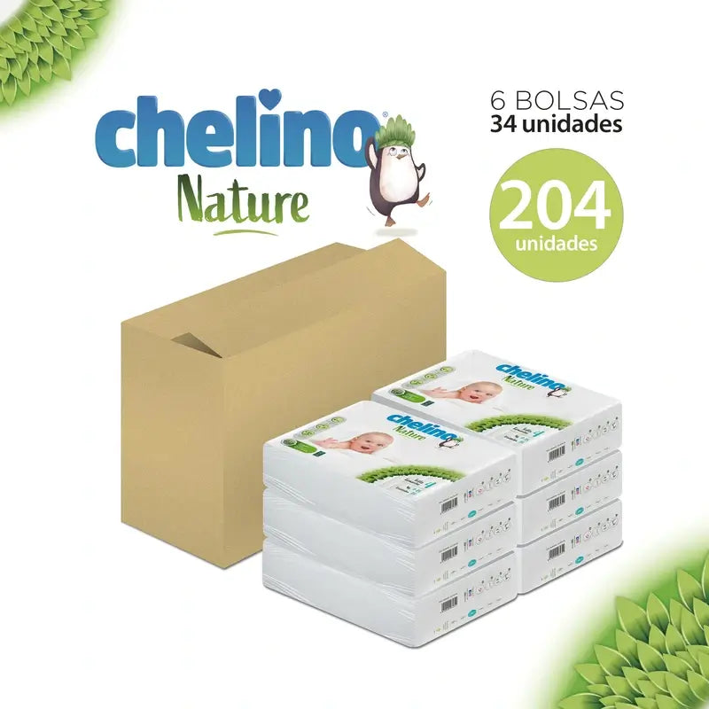 Chelino Nature Nappy Size 4 (9-15 Kg) , 34 units