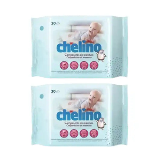 Chelino Moisturising Baby Wipes , 2X20 Units