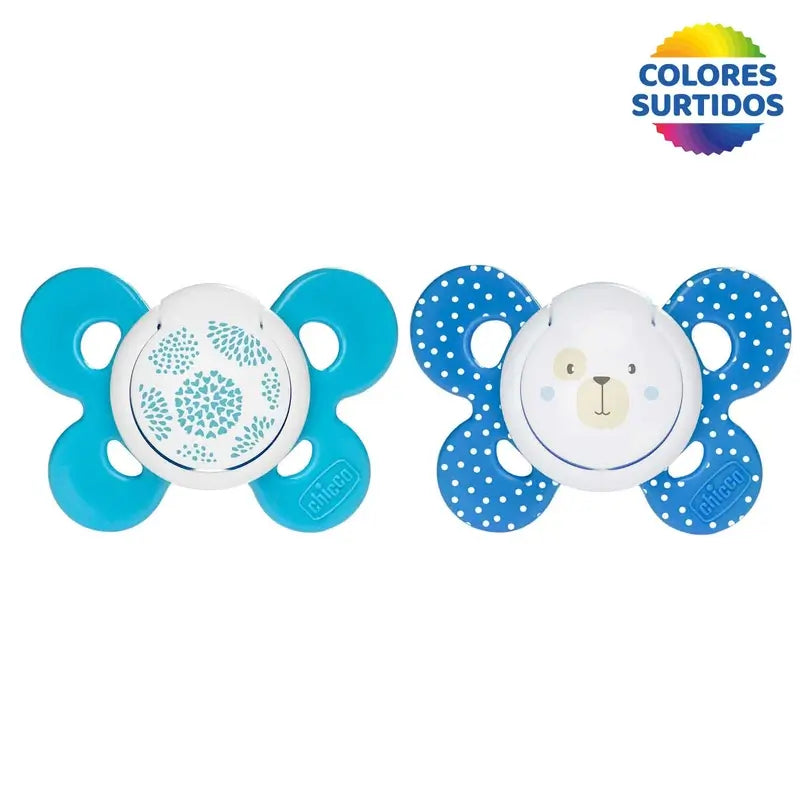 Chicco Pacifier Physio Comfort Silicone Blue 6-16M 2 pieces assorted