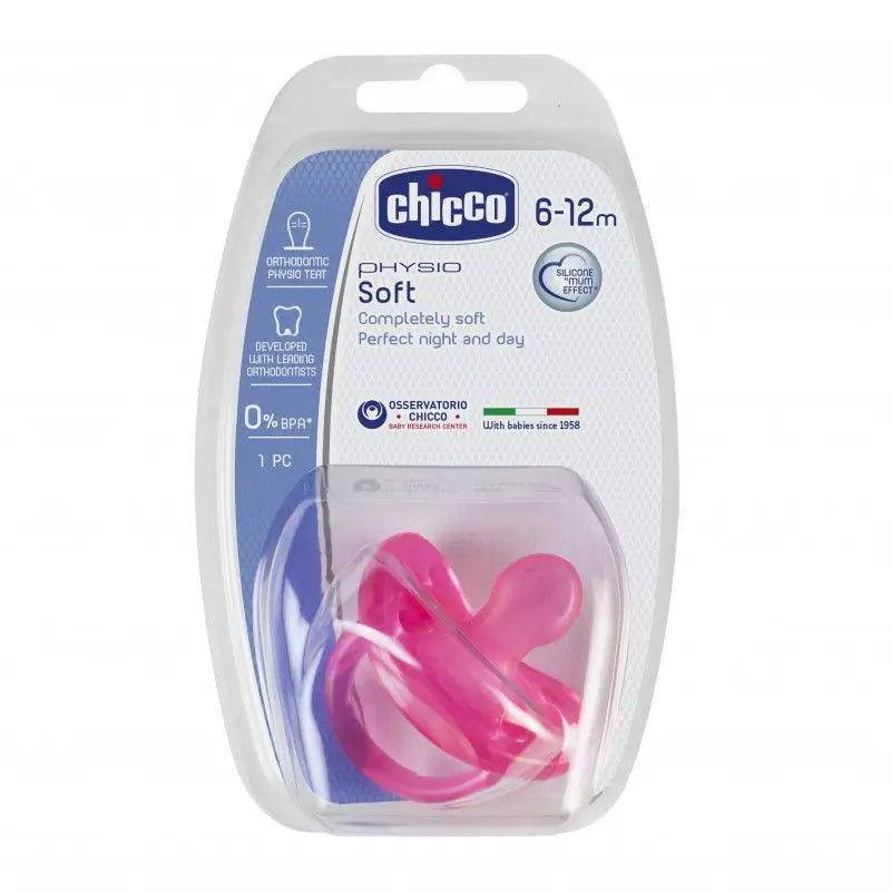 Chicco Pacifier Physio Soft Todogoma Silicone Pink 6-12 Months, 1 piece