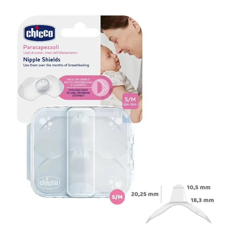 Chicco Nipple Shield Silicone Skintoskin Size S/M 2 Units