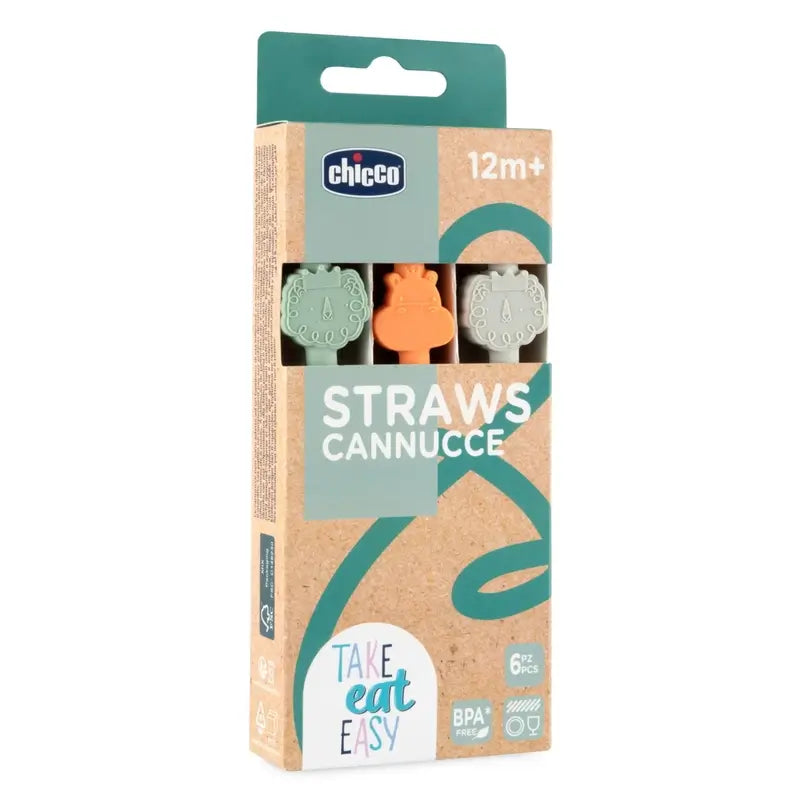 Chicco Take Eat Easy Coloured Straws 12M+