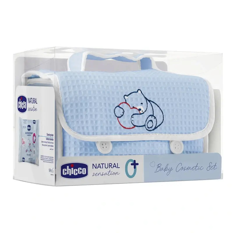 Chicco Gift Set Natural Sensation Pique Bag Blue