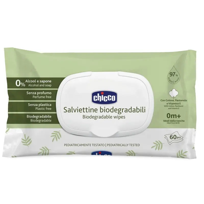 Chicco Biodegradable Wipes 60 Units