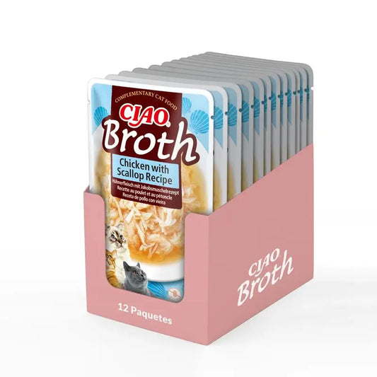 Churu Cat Broth Chicken & Scallop Soup In Sachet For Cats, 12 x 40gr