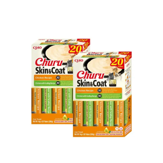 Churu Cat Skin&Coat Chicken Flavours, Pack of 2 x 20 Units