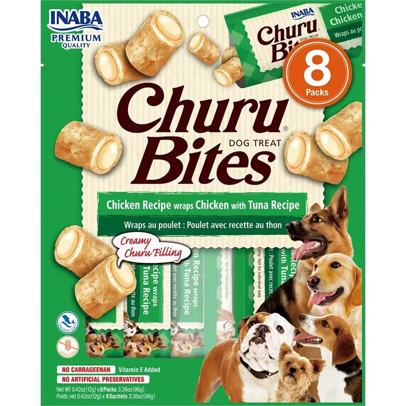 Churu Dog Bites Chicken Tuna Recipe Display 8X96Gr