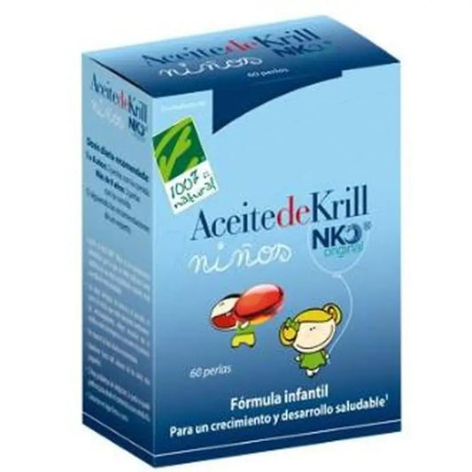 One Hundred Percent Natural Krill Oil Nko Kids 60Pearls