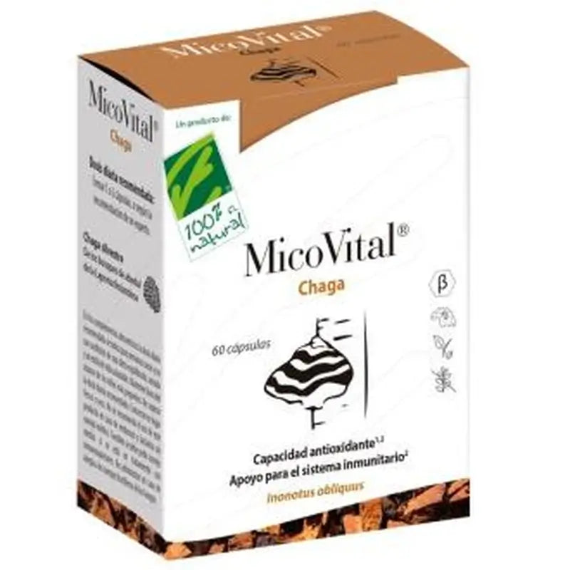 One Hundred Percent Natural Micovital Chaga 60 Capsules