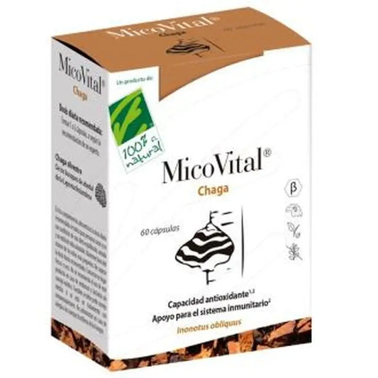 One Hundred Percent Natural Micovital Chaga 60 Capsules