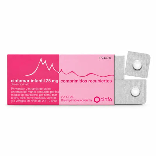 Cinfamar Infantil 10 tablets 25 Mg