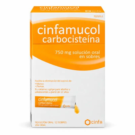 Cinfamucol Carbocisteine 750 mg Oral Solution, 12 sachets