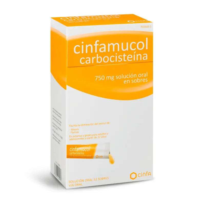 Cinfamucol Carbocisteine 750 mg Oral Solution, 12 sachets