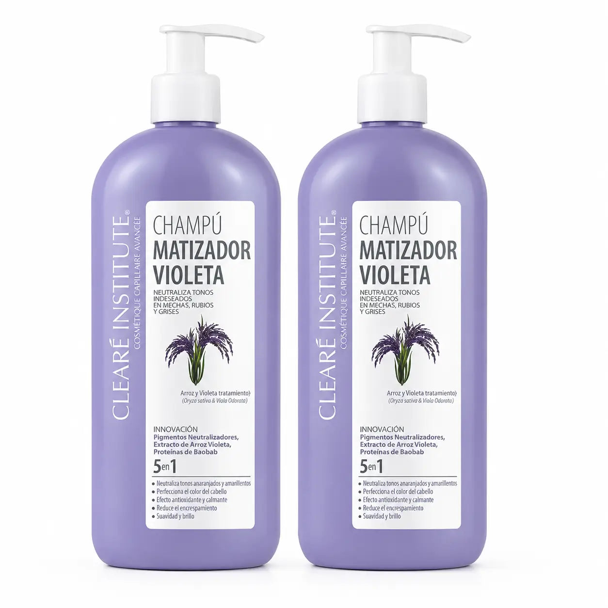 Clearé Institute Violet Shampoo 400 Ml , pack 2