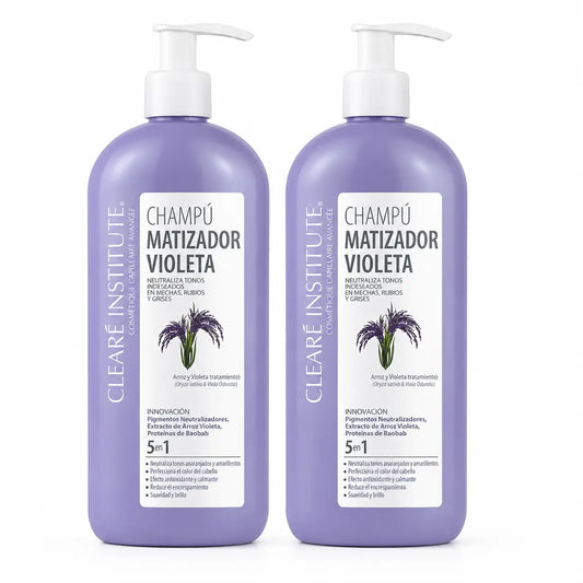 Clearé Institute Violet Shampoo 400 Ml , pack 2