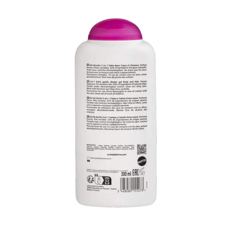 Corine De Farme 2 In 1 Shower Gel Barbie, 300 ml