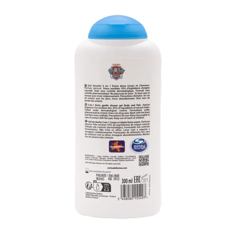Corine De Farme Paw Patrol 2 In 1 Shower Gel, 300 ml