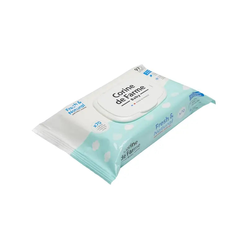 Corine De Farme Fresh & Natural Biodegradable Wipes , 70 pcs.