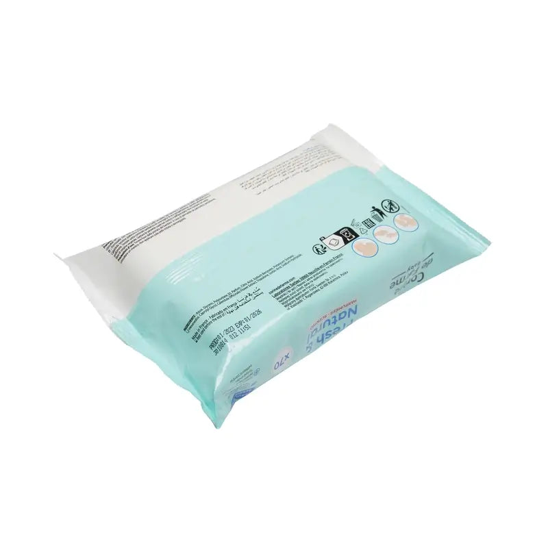 Corine De Farme Fresh & Natural Biodegradable Wipes , 70 pcs.