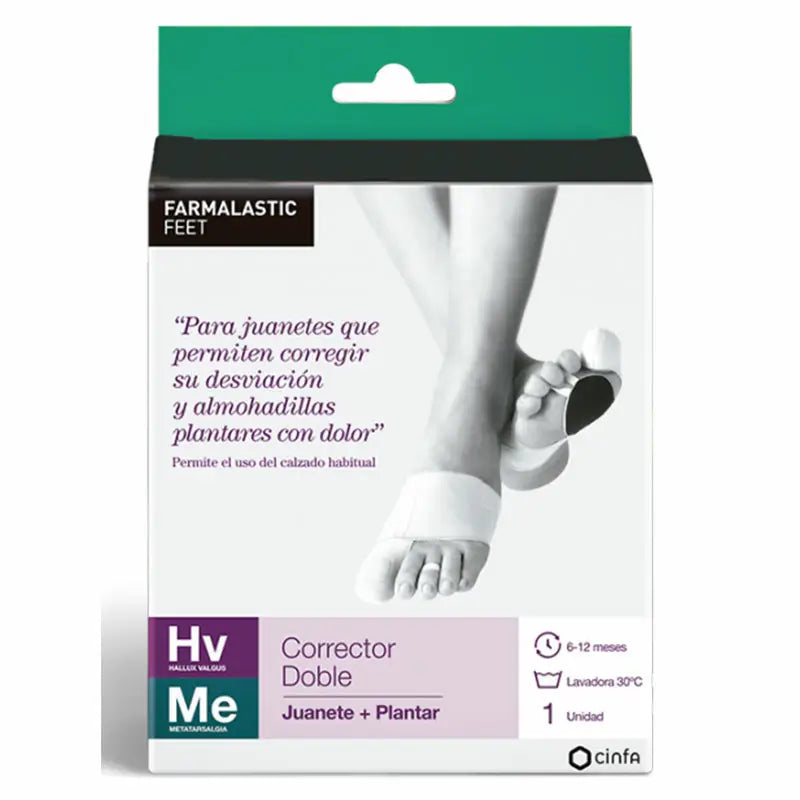 Farmalastic Corrector Double Bunions And Plantar Corrector Right Foot, Large Size