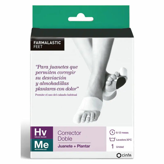 Farmalastic Corrector Double Bunions And Plantar Corrector Right Foot, Large Size
