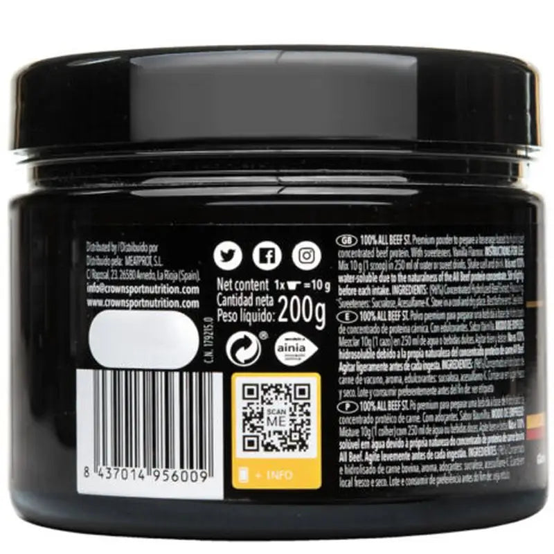 Crown Sport Nutrition 100% All Beef Vanilla , 200 g (20 servings)