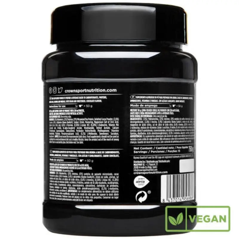 Crown Sport Nutrition 3:1 Vegan Recovery+ Chocolate , 750 g (15 servings)