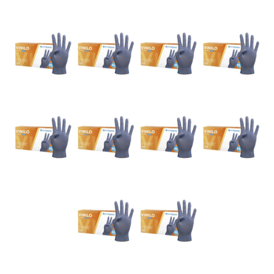 Cuatrogasa Powder Free Vinyl Gloves Blue Size M, 10X100 Units