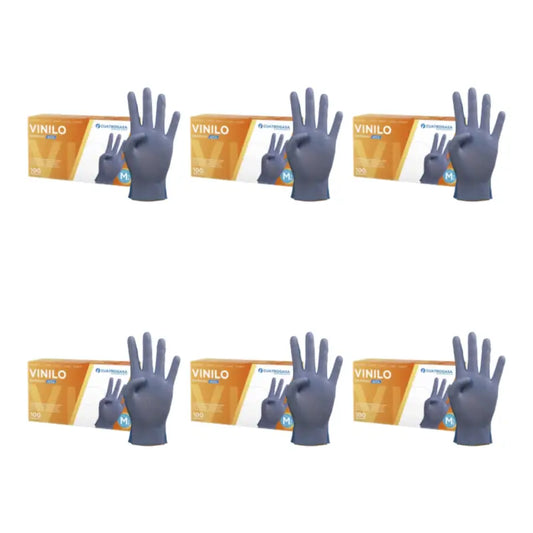 Cuatrogasa Powder Free Vinyl Gloves Blue Size M, 6X100 Units