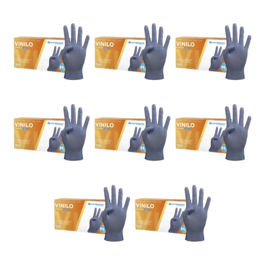 Cuatrogasa Powder Free Vinyl Gloves Blue Size M, 8X100 Units