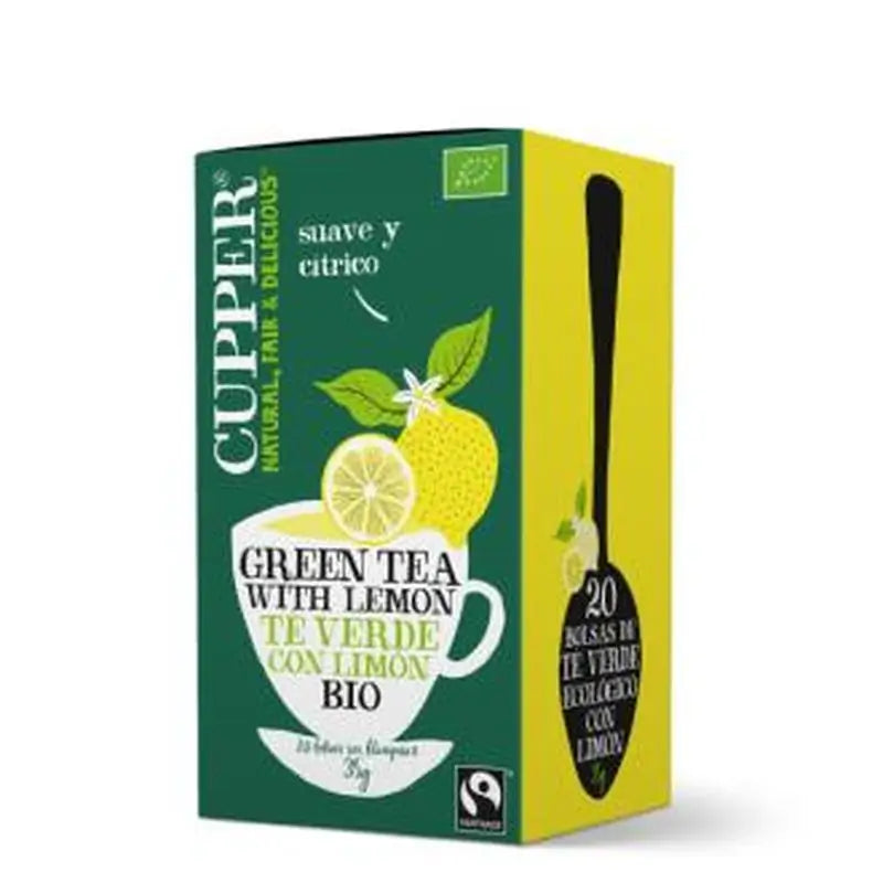 Cupper Green Tea With Lemon Infusion 20Sachets. Bio