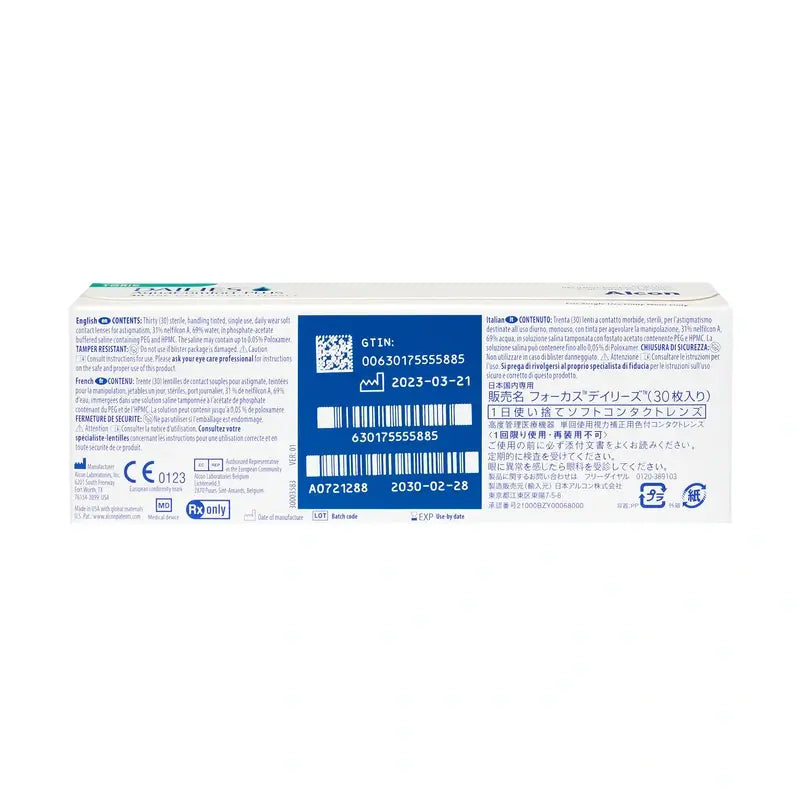 Dailies AquaComfort Plus Daily Toric Lenses , 30 units