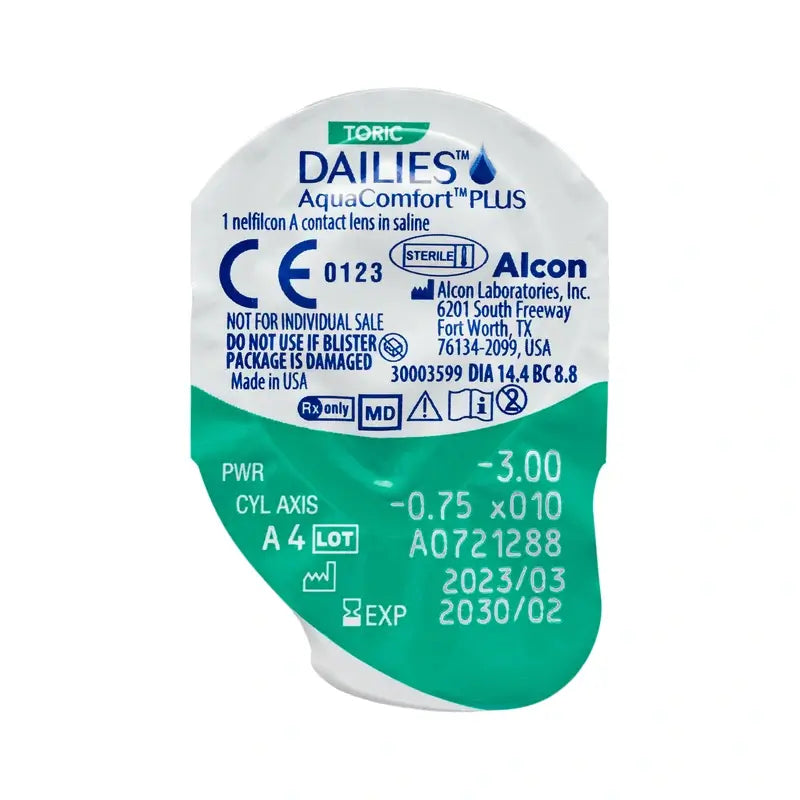 Dailies AquaComfort Plus Daily Toric Lenses , 30 units