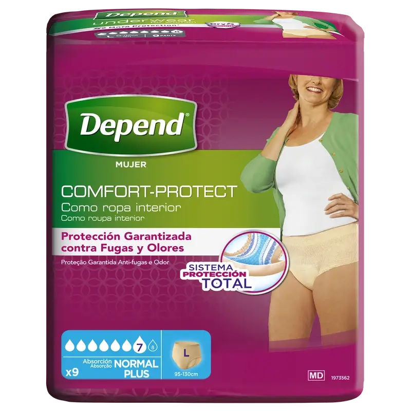 Depend Normal L Adult Diaper for Women, 9 pcs.