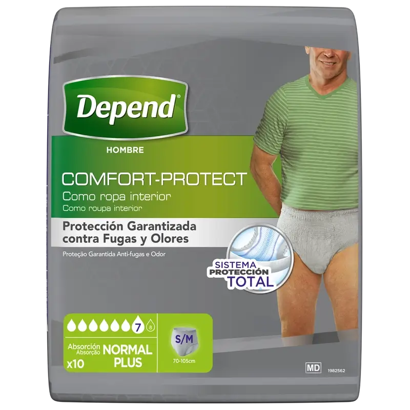 Depend Normal S/M Adult Male Nappy , 10 pieces