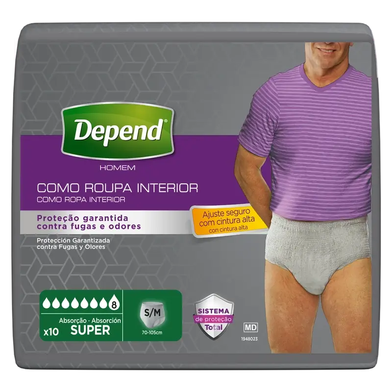 Depend Super S/M Adult Male Diaper , 10 pcs.