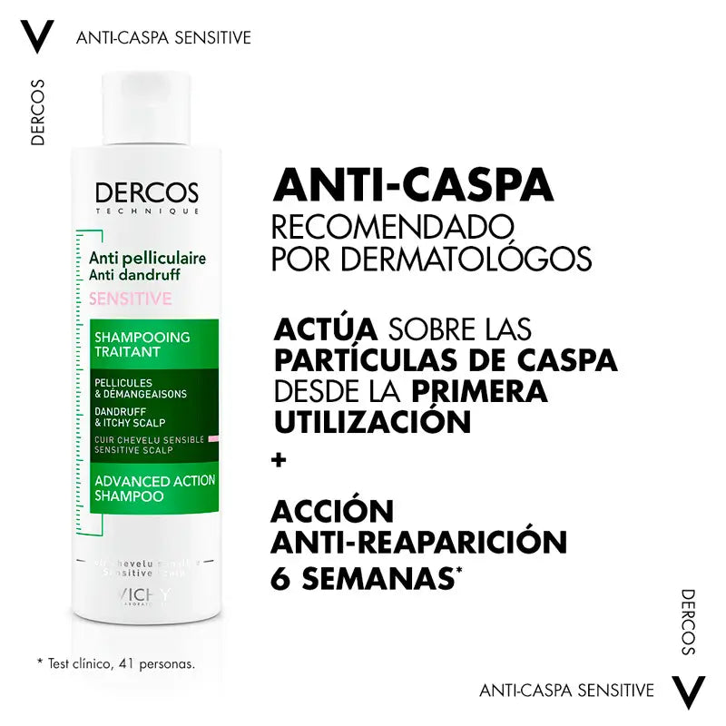Vichy Dercos Technique Anti-Dandruff Shampoo for Sensitive Scalp 200 ml